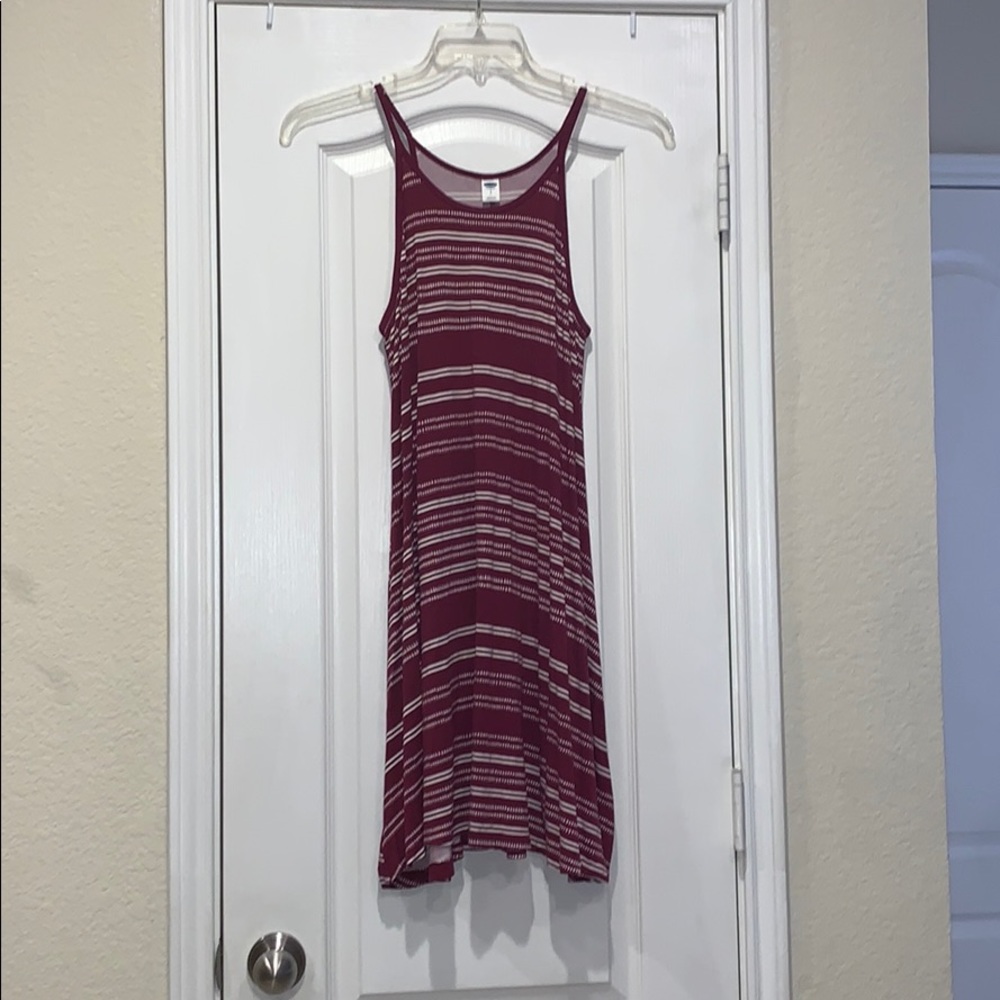 Maroon and white sundress